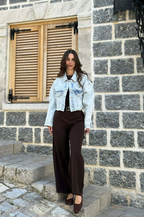 XHAKETE E SHKURTER XHINS PER FEMRA NE NGJYRE BABY BLU - KLAUDIO FASHION