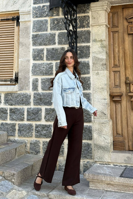 ONE COLOR CROPPED DENIM WOMEN JACKET BABY BLUE/BLU BY - 3