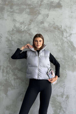 ONE COLOR CROPPED WOMEN VEST GREY/GRI 