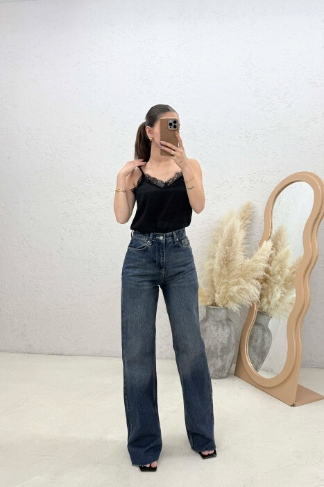 ONE COLOR CUT OFF WOMAN JEANS BLUE/BLU - 1