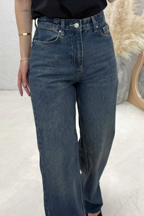 ONE COLOR CUT OFF WOMAN JEANS BLUE/BLU - 5