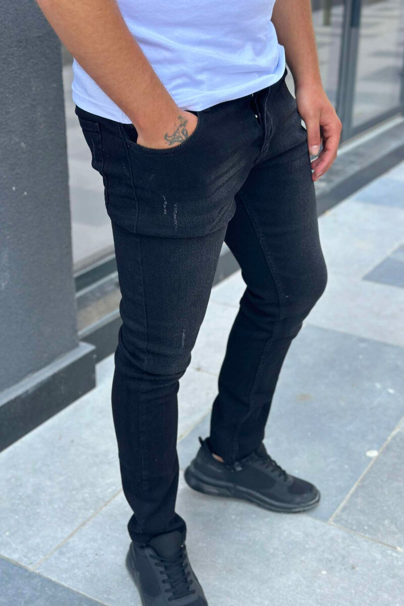 ONE COLOR DENIM MEN JEANS BLACK/ E ZEZE - 2