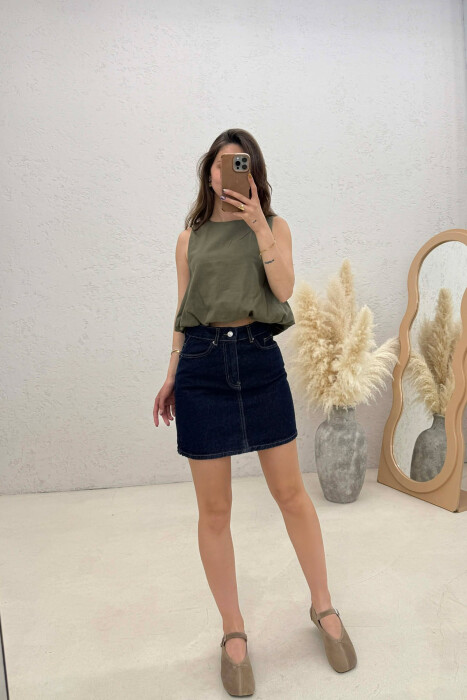 FUND I SHKURTER XHINS PER FEMRA NE NGJYRE BLU - KLAUDIO FASHION