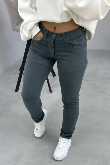 ONE COLOR DENIM SIMPLE WOMEN JEANS BLUE STONE/GK - 2