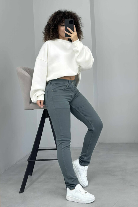 ONE COLOR DENIM SIMPLE WOMEN JEANS BLUE STONE/GK - 3