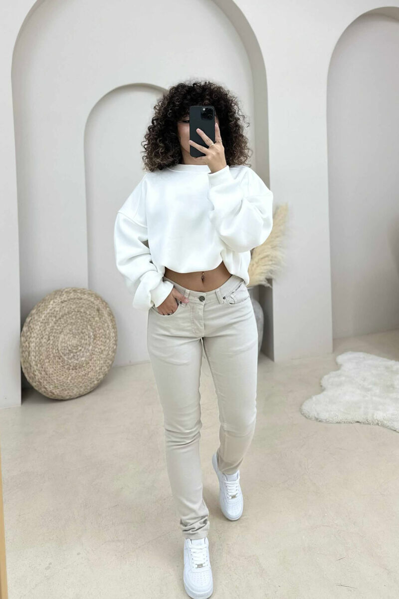 ONE COLOR DENIM SIMPLE WOMEN JEANS LIGHT GREY/GZ - 1
