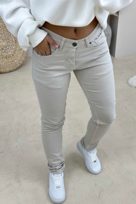 ONE COLOR DENIM SIMPLE WOMEN JEANS LIGHT GREY/GZ - 4