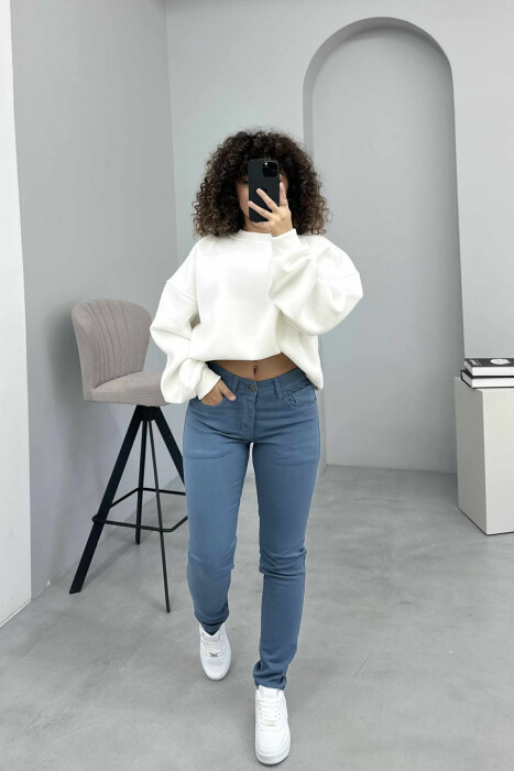 ONE COLOR DENIM SIMPLE WOMEN JEANS LIGHTBLUE/BZ - 2