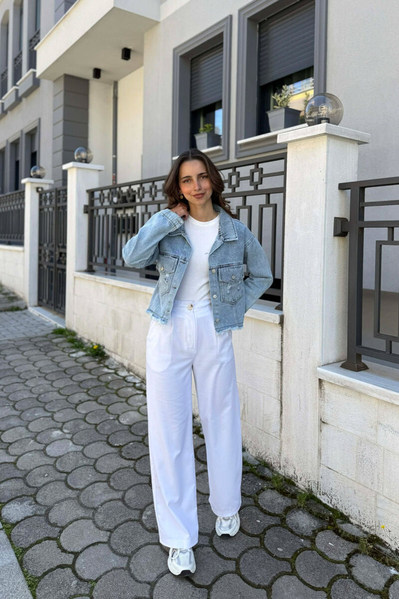 ONE COLOR DENIM WOMAN JACKET LIGHTBLUE/BZ - 2