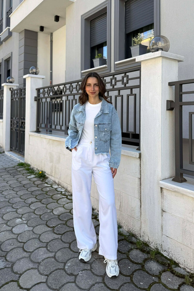 ONE COLOR DENIM WOMAN JACKET LIGHTBLUE/BZ - 5