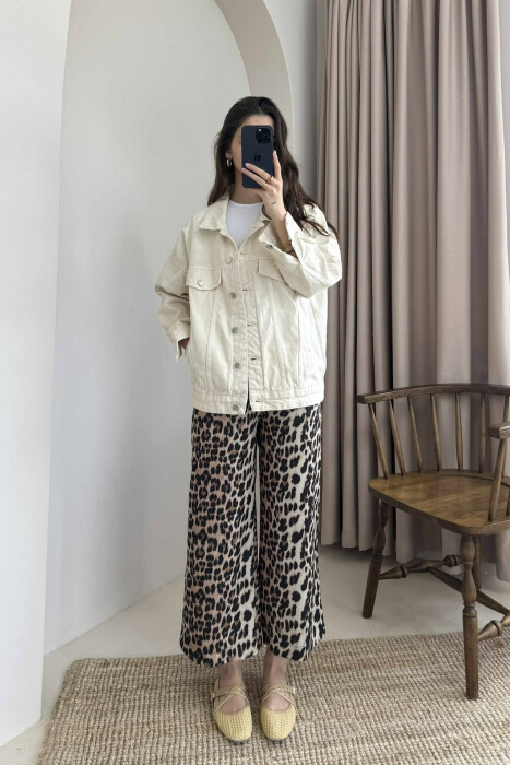 ONE COLOR SIMPLE WOMEN JACKET CREAM/KREM - 4