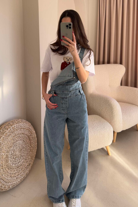 ONE COLOR DENIM WOMEN JUMPSUIT LIGHTBLUE/BZ 