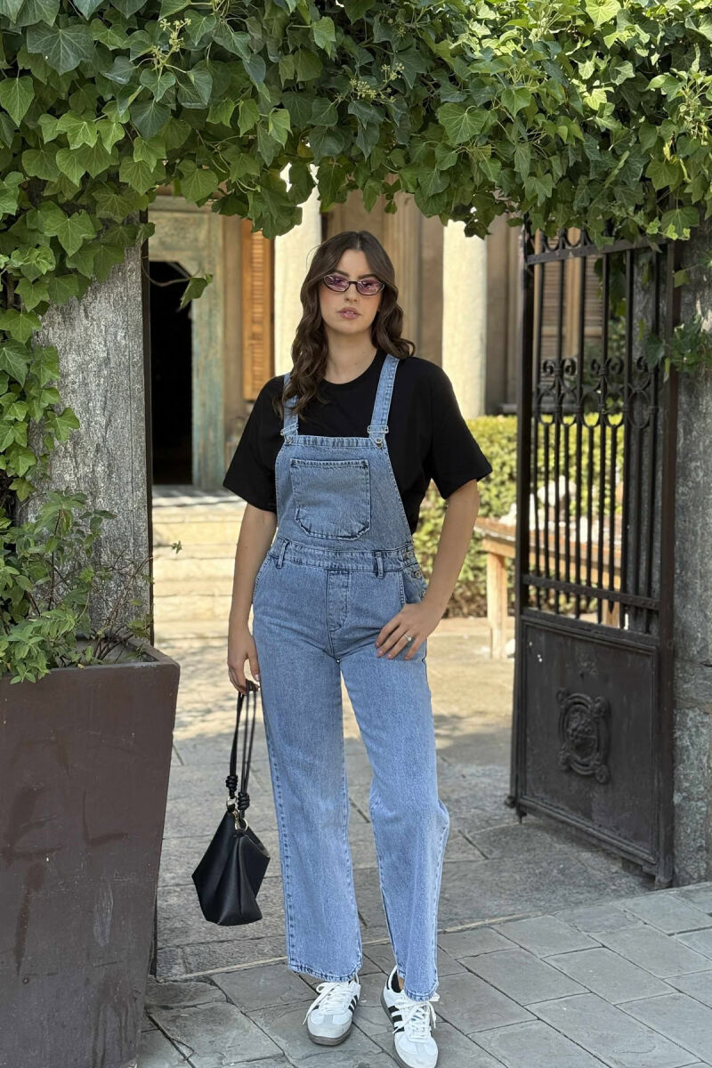 ONE COLOR DENIM WOMEN JUMPSUIT LIGHTBLUE/BZ - 1