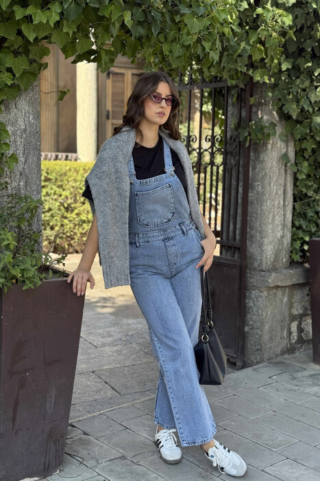 ONE COLOR DENIM WOMEN JUMPSUIT LIGHTBLUE/BZ - 2