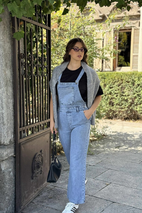 ONE COLOR DENIM WOMEN JUMPSUIT LIGHTBLUE/BZ - 4