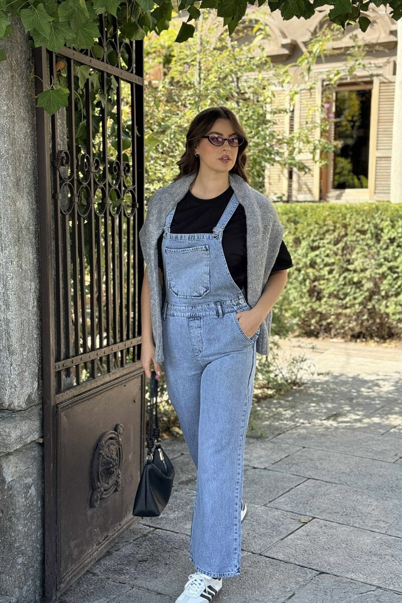 ONE COLOR DENIM WOMEN JUMPSUIT LIGHTBLUE/BZ - 4