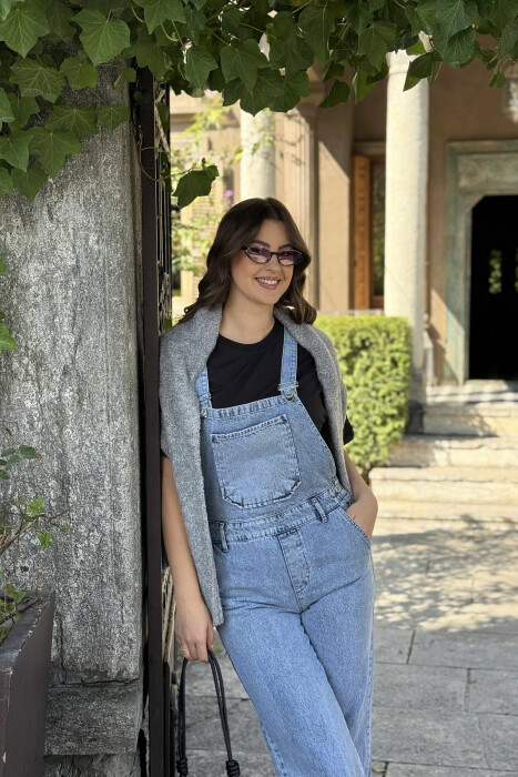ONE COLOR DENIM WOMEN JUMPSUIT LIGHTBLUE/BZ - 5