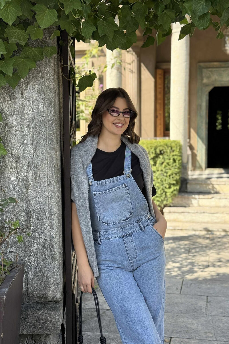 ONE COLOR DENIM WOMEN JUMPSUIT LIGHTBLUE/BZ - 5