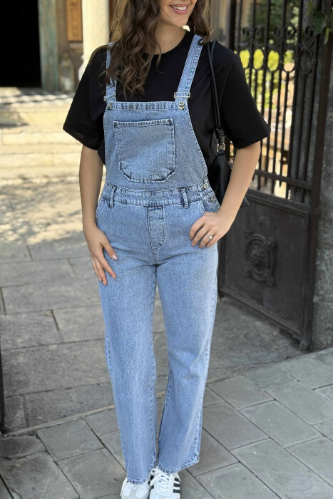 ONE COLOR DENIM WOMEN JUMPSUIT LIGHTBLUE/BZ - 7