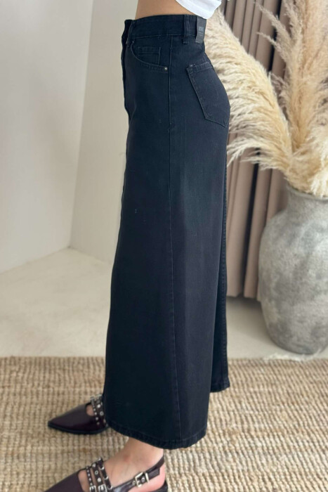ONE COLOR DENIM WOMEN SKIRT BLACK/ E ZEZE - 2