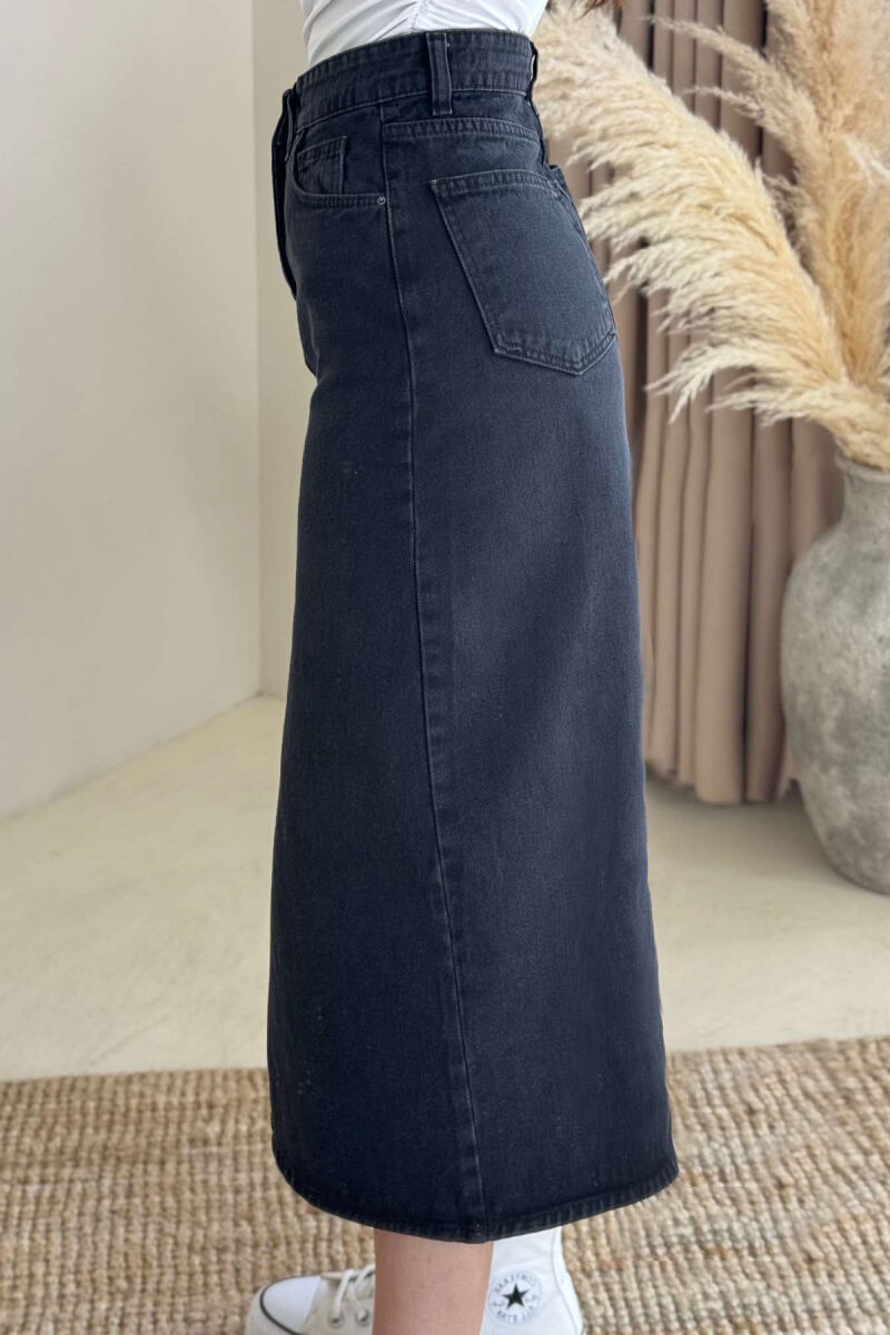 ONE COLOR DENIM WOMEN SKIRT DARK GREY/GEE - 5