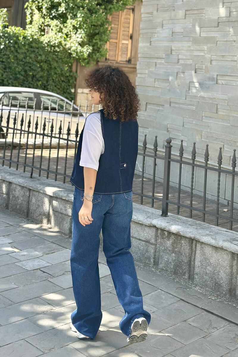 ONE COLOR DENIM WOMEN VEST BLUE/BLU - 12