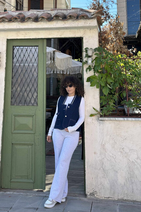 ONE COLOR DENIM WOMEN VEST BLUE/BLU - 11