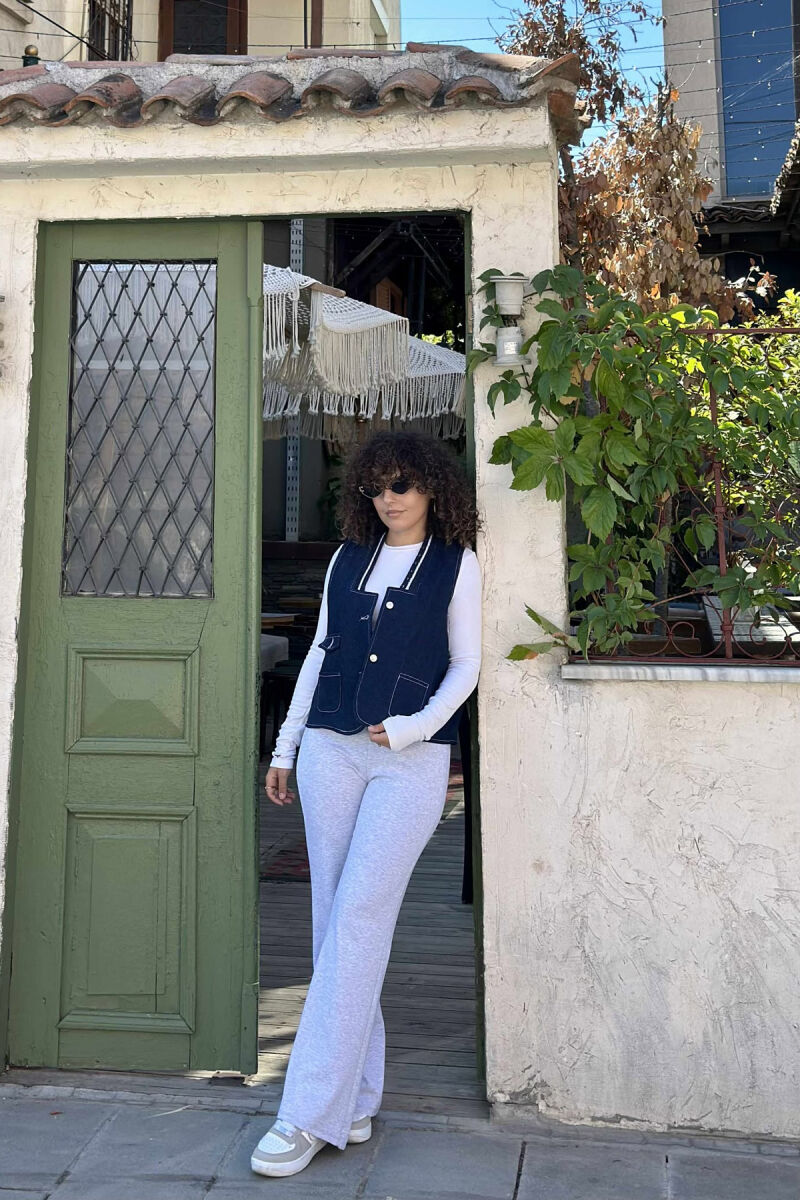 ONE COLOR DENIM WOMEN VEST BLUE/BLU - 11