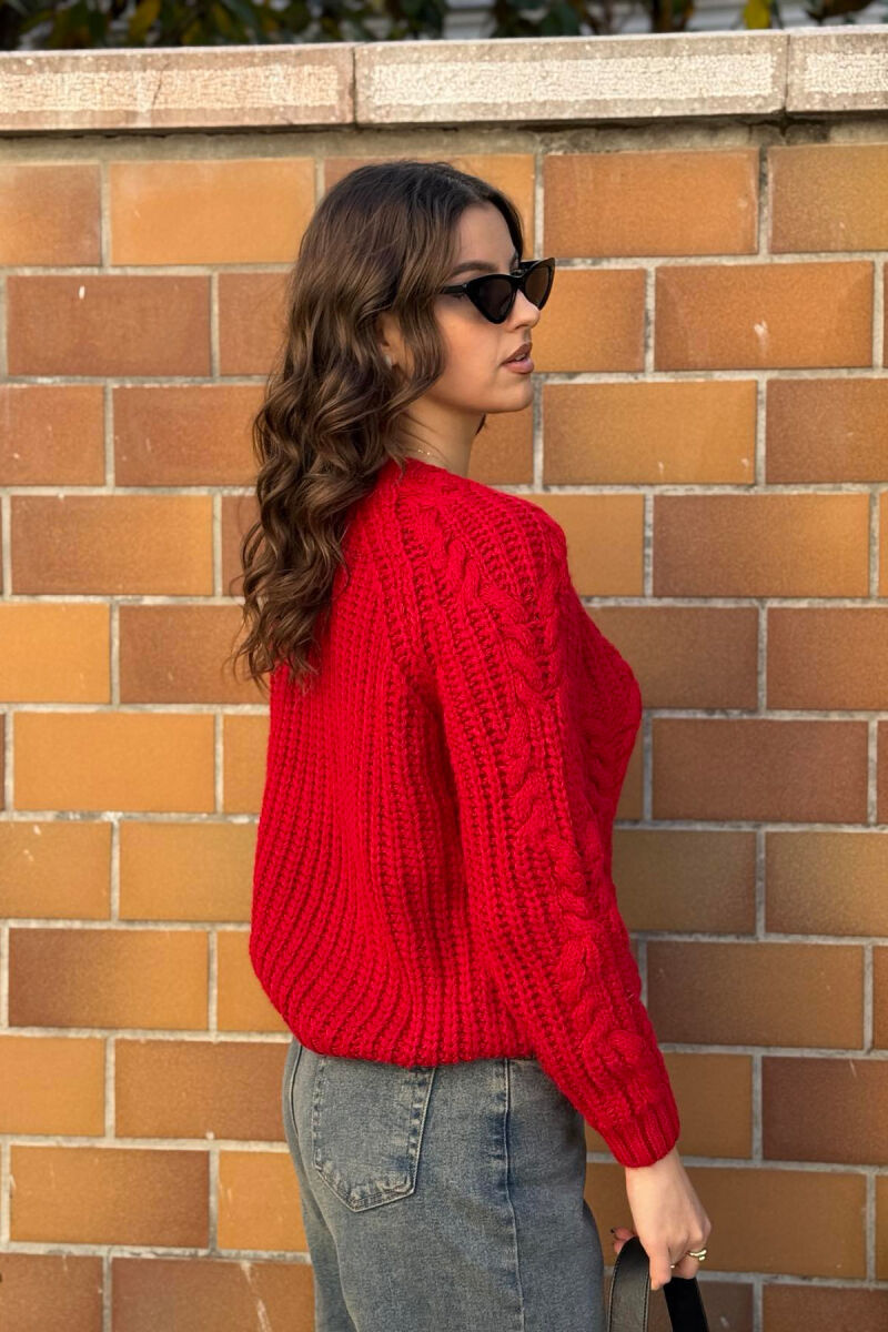 ONE COLOR DESIGN WOMAN SWEATER RED/E KUQE - 6