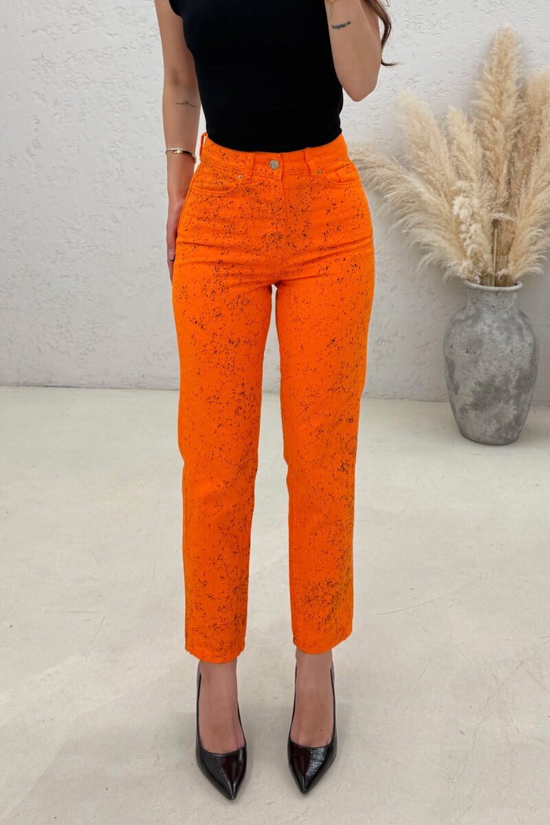 ONE COLOR DESIGNED WOMAN JEANS ORANGE/PORTOKALLI - 3
