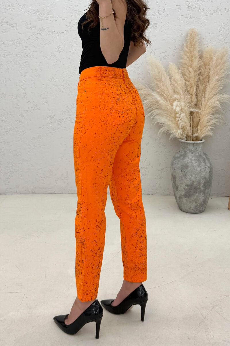 ONE COLOR DESIGNED WOMAN JEANS ORANGE/PORTOKALLI - 5