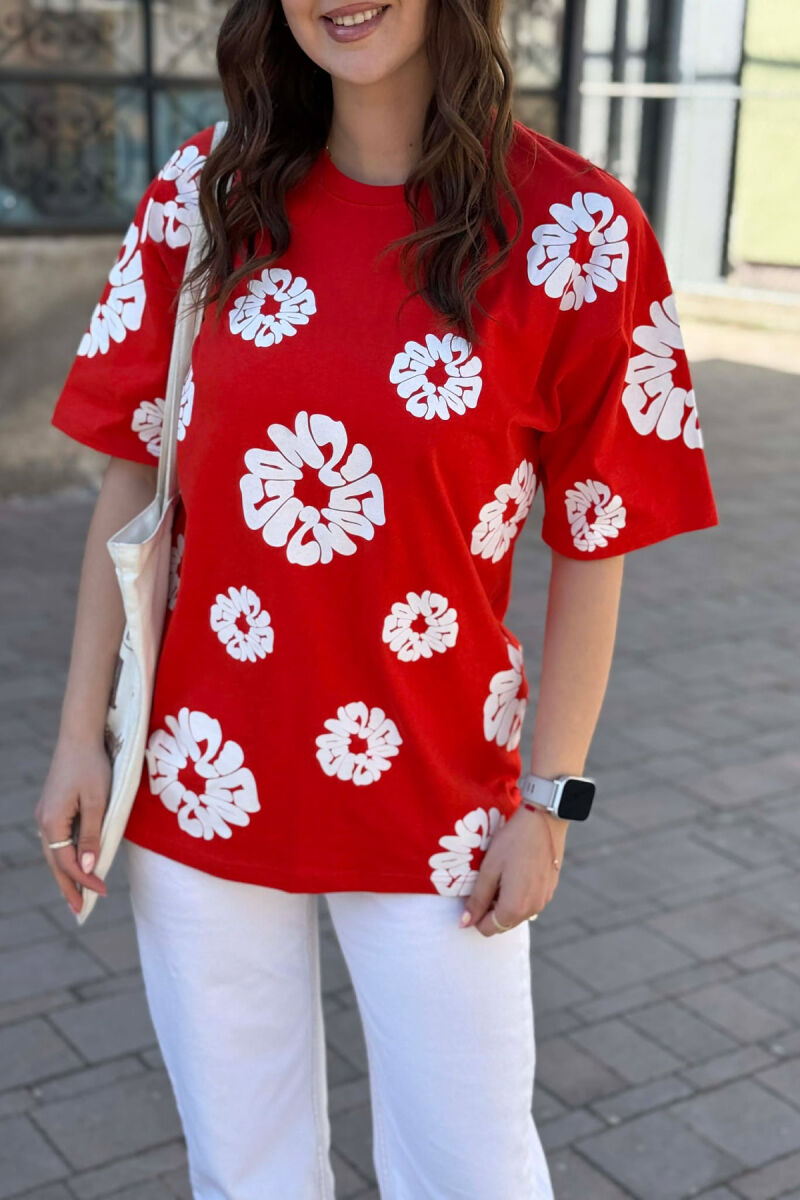 ONE COLOR DESIGNED WOMEN T-SHIRT + 6 PAIR SOCKS ORANGE/PORTOKALLI - 3