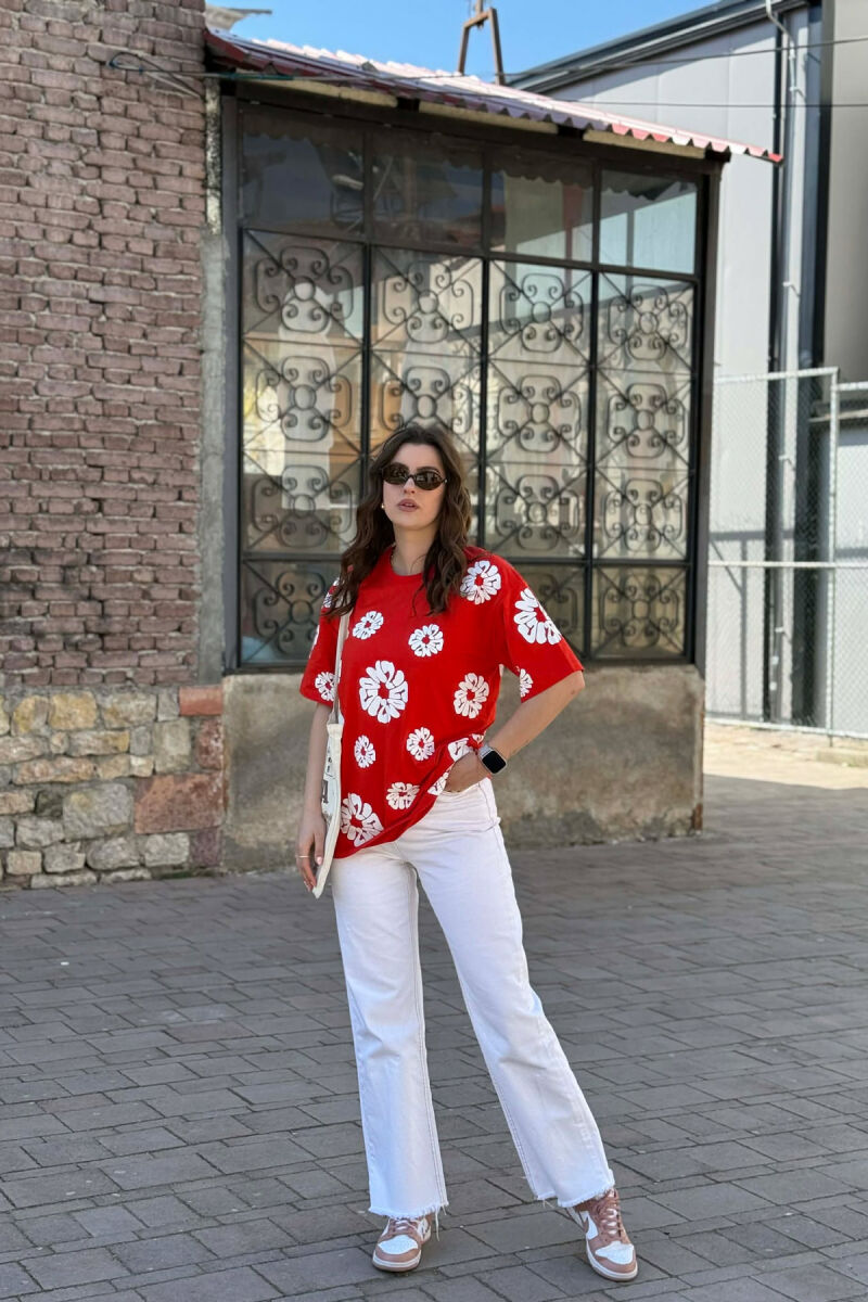 ONE COLOR DESIGNED WOMEN T-SHIRT + 6 PAIR SOCKS ORANGE/PORTOKALLI - 4