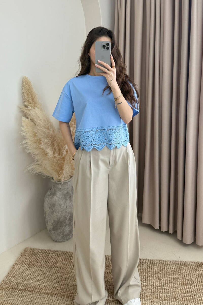 ONE COLOR DETAILS WOMEN T-SHIRT LIGHTBLUE/BZ - 1