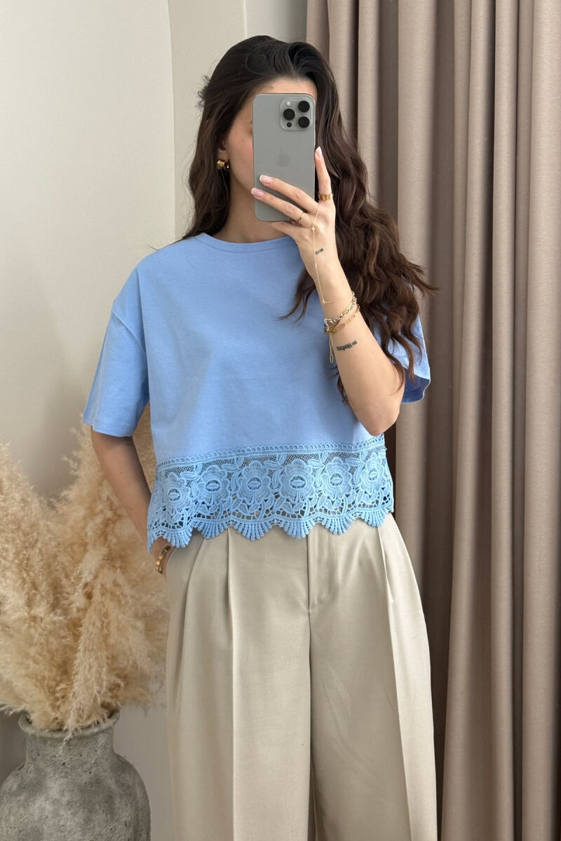 ONE COLOR DETAILS WOMEN T-SHIRT LIGHTBLUE/BZ - 4
