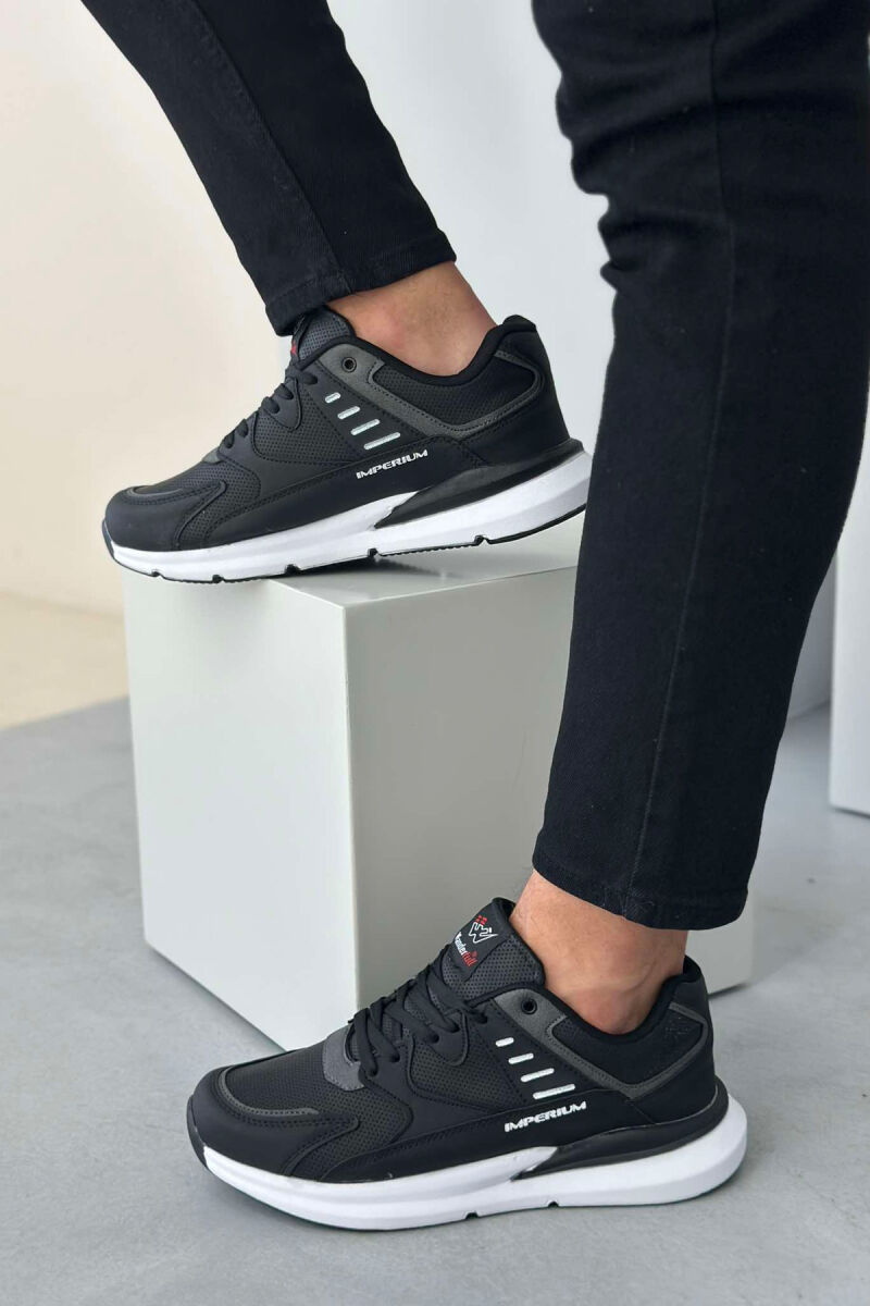 ONE COLOR DIFERENT LINES MEN SNEAKERS BLACK-WHITE/ZB - 2