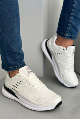 ONE COLOR DIFERENT LINES MEN SNEAKERS WHITE-E BARDHE 