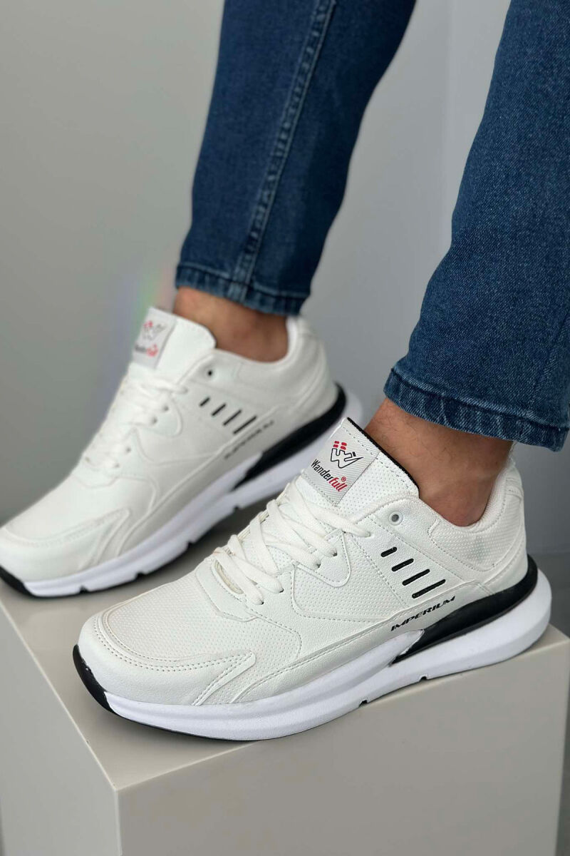 ONE COLOR DIFERENT LINES MEN SNEAKERS WHITE-E BARDHE - 3