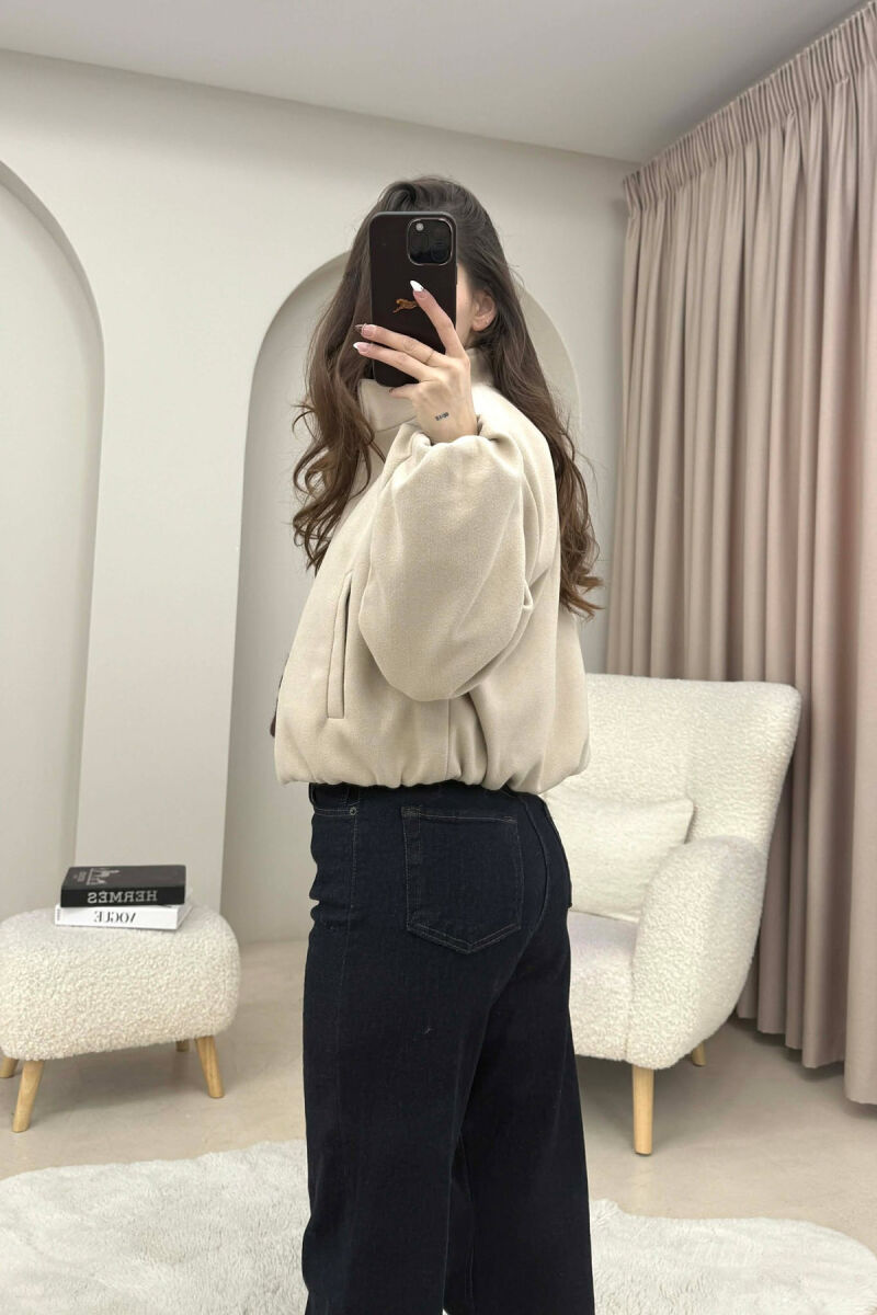 ONE COLOR ELASTIC BELT WOMAN COAT BEIGE/BEZHE - 3