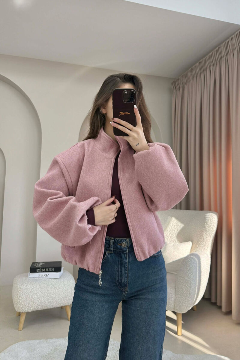 ONE COLOR ELASTIC BELT WOMAN COAT VINEGAR/UTHULL - 1