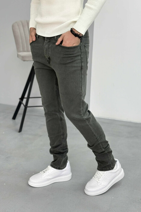 ONE COLOR ELASTIC MEN JEANS GREY/GRI - 2