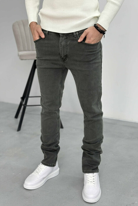 ONE COLOR ELASTIC MEN JEANS GREY/GRI - 3