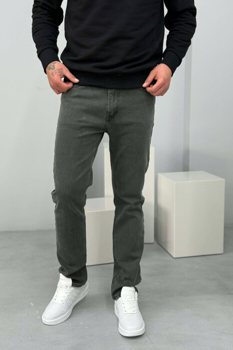 ONE COLOR ELASTIC MEN JEANS GREY/GRI - 2