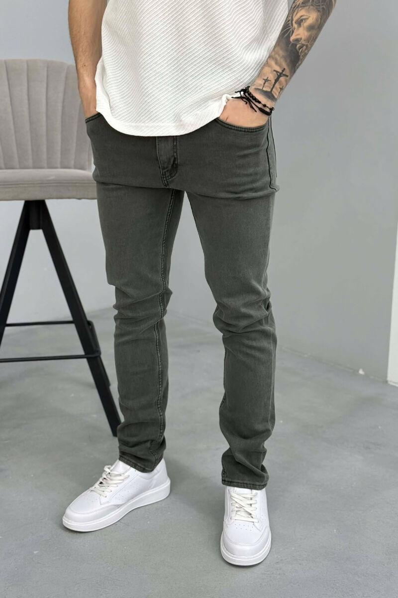 ONE COLOR ELASTIC MEN JEANS GREY/GRI - 2