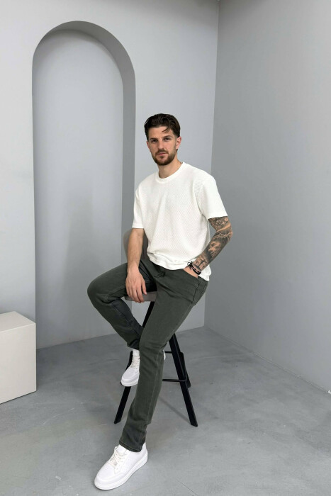 ONE COLOR ELASTIC MEN JEANS GREY/GRI - 3