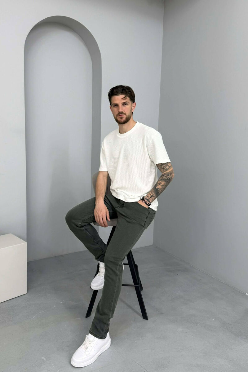 ONE COLOR ELASTIC MEN JEANS GREY/GRI - 3