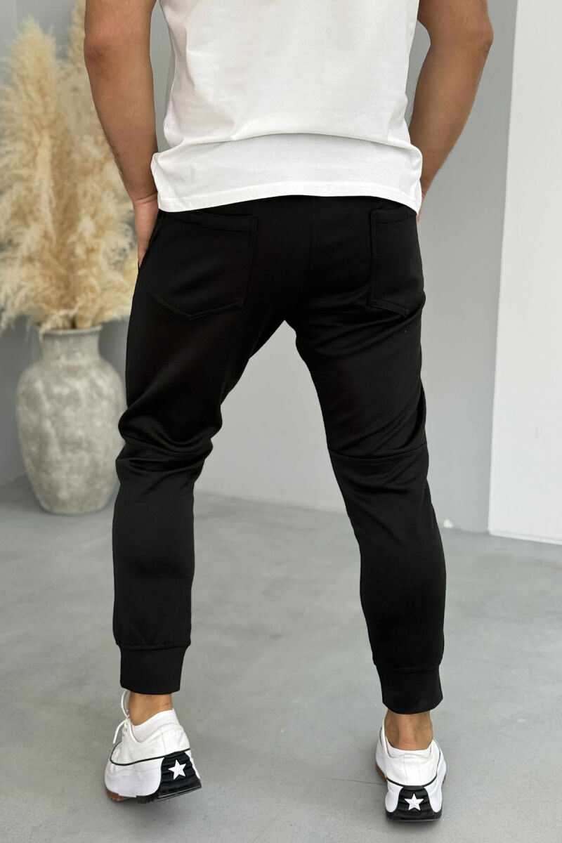 ONE COLOR ELASTIC MEN SWEATPANTS BLACK/ E ZEZE - 3