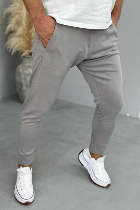 ONE COLOR ELASTIC MEN SWEATPANTS GREY/GRI - 3