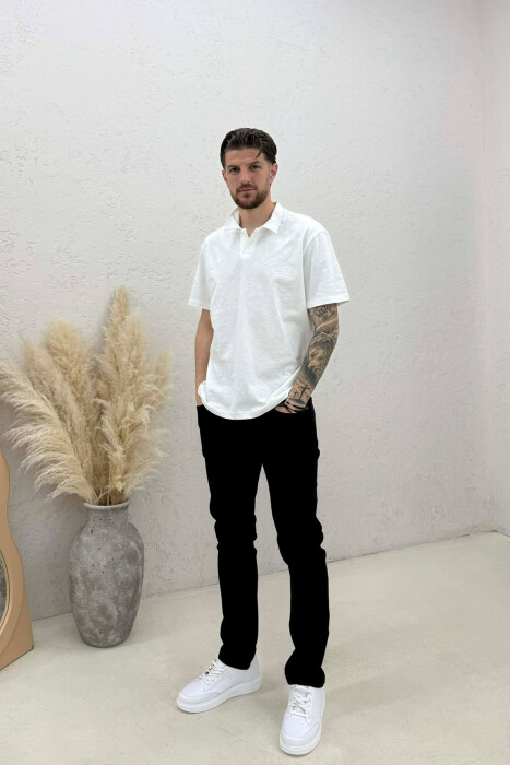 XHINSE TË THJESHTA NJË NGJYRËSHE ME ELASTICITET PËR MESHKUJ NË NGJYRË TE ZEZE - KLAUDIO FASHION