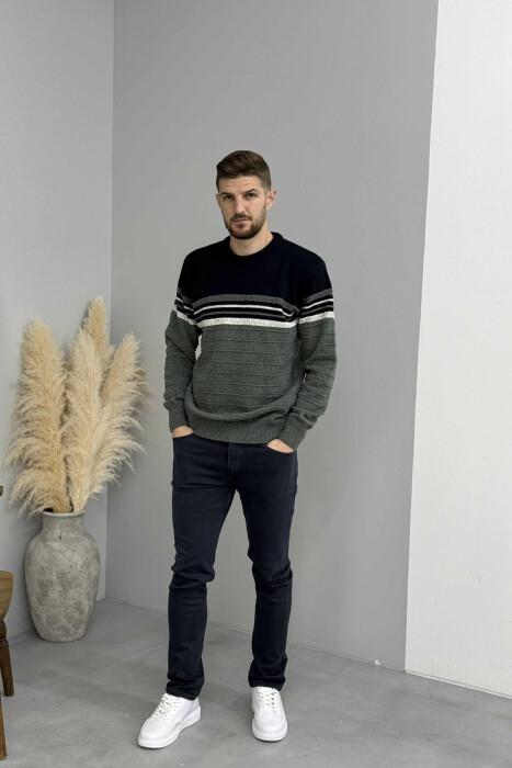  XHINSE NJË NGJYRËSHE ME ELASTICITET PËR MESHKUJ NË NGJYRË BLU TË ERRËT - KLAUDIO FASHION